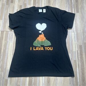 Black 'I Lava You' Graphic T-Shirt Women’s XL NWT
